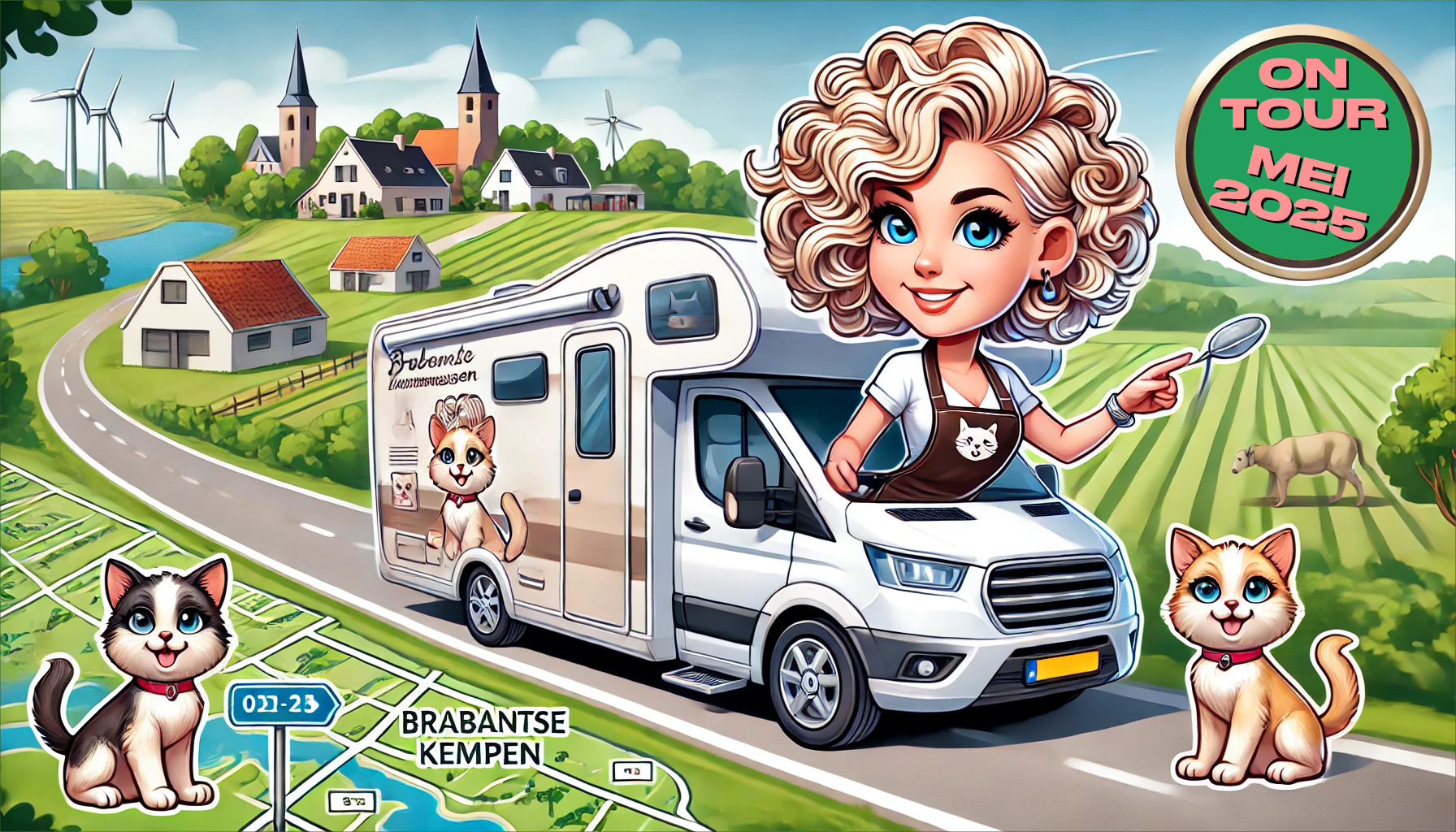Gelukkige kat wordt verzorgd