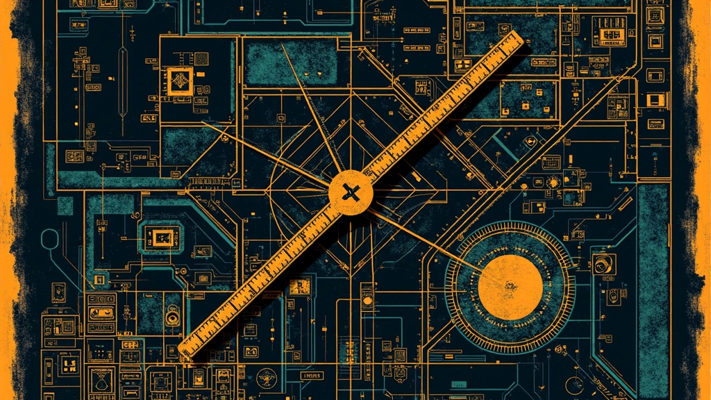 Blueprint en circuit board patroon — punk rock screenprint illustratie