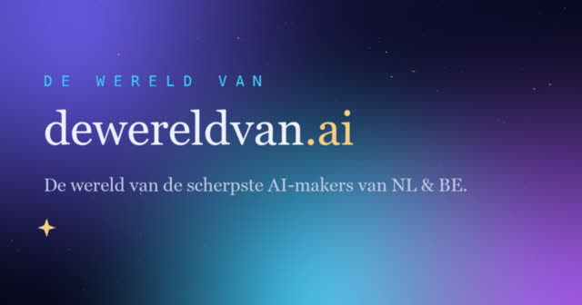 dewereldvan.ai — 3D-wereld die uiteenvalt in het logo