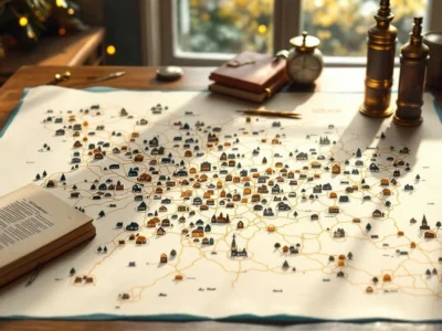 Ondernemen in de Kempen platform — illustratie in warm-wit, amber en deep teal